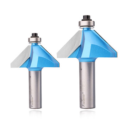 Beli Lamboss yang dapat disesuaikan 45 derajat Chamfer Bit Dengan Bearing Milling Cutter Woodworking Router Bit online manufacture