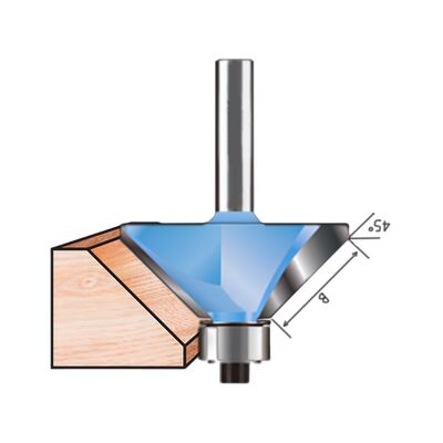 Beli Mata Router Chamfer Lamboss 45 Derajat Bevel Edge Dengan Bearing Pemotong Kayu CNC online manufacture