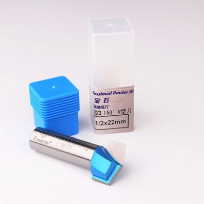Antirust Practical V Slot Milling Cutter , V Type Woodworking Router Bit